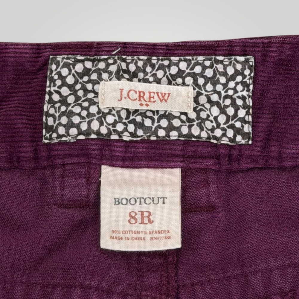 J.Crew Corduroy Pants Womens Size 8R Purple Bootcut Stretch 32.5 Inseam Casual - Picture 5 of 8